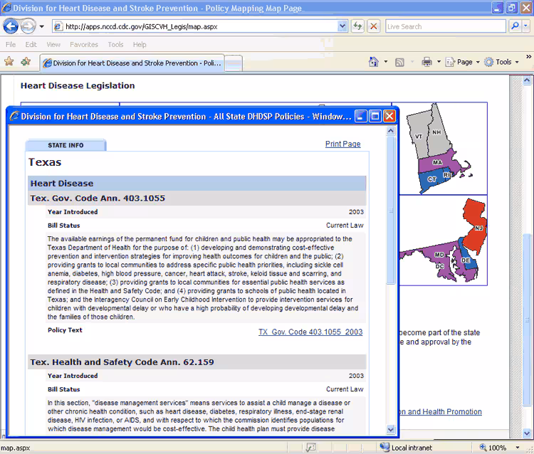 Screen capture of a website