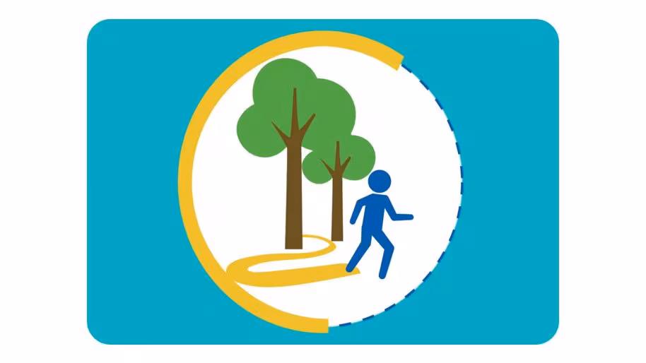 Icon: person walking under trees