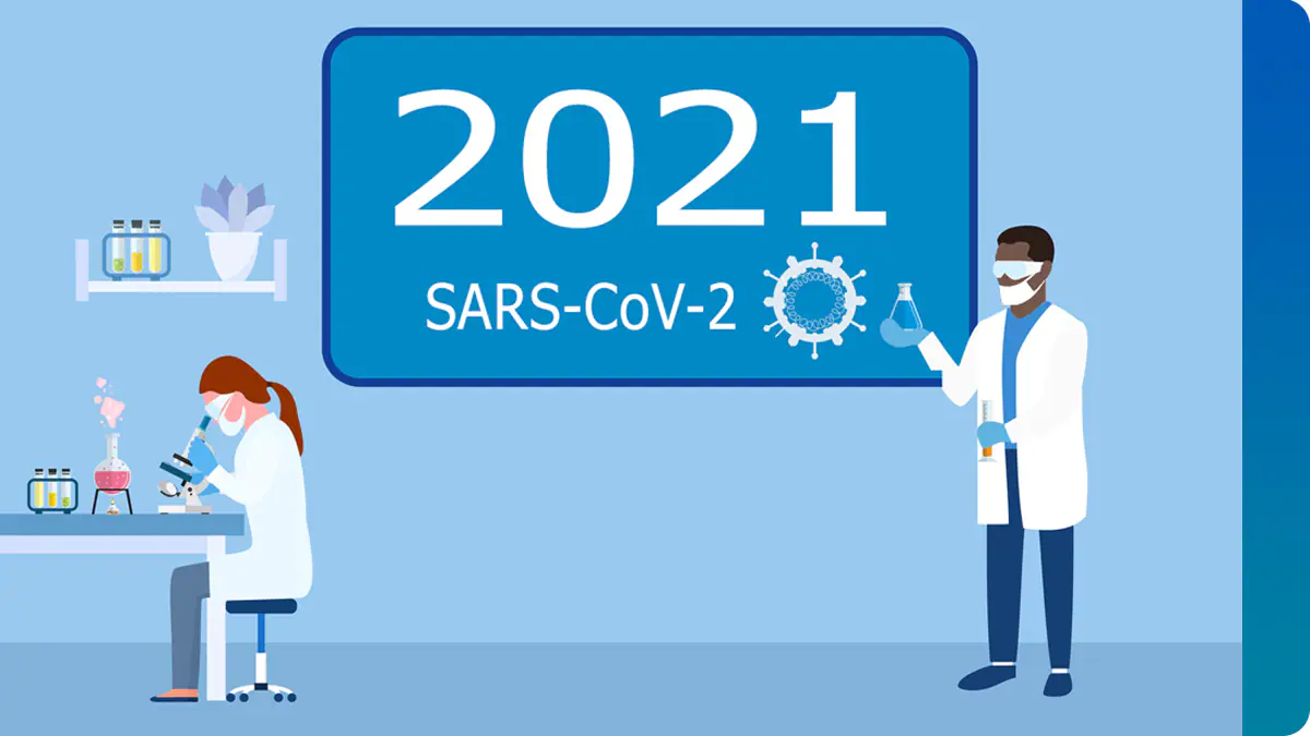 BAA projects 2021 Decorative image with words "2021" and "SARS-CoV-2"
