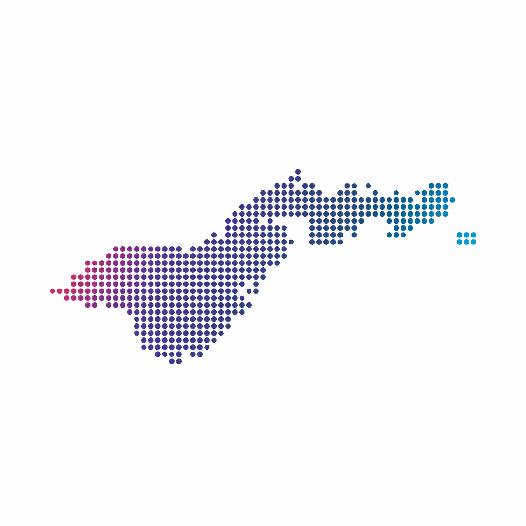 Decorative: Shape of American Samoa made of dots