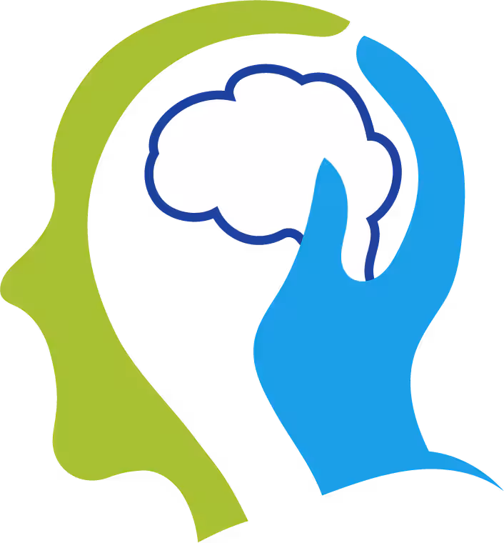 default page icon Icon showing a brain inside of a head with a portion of the head shaped like a hand