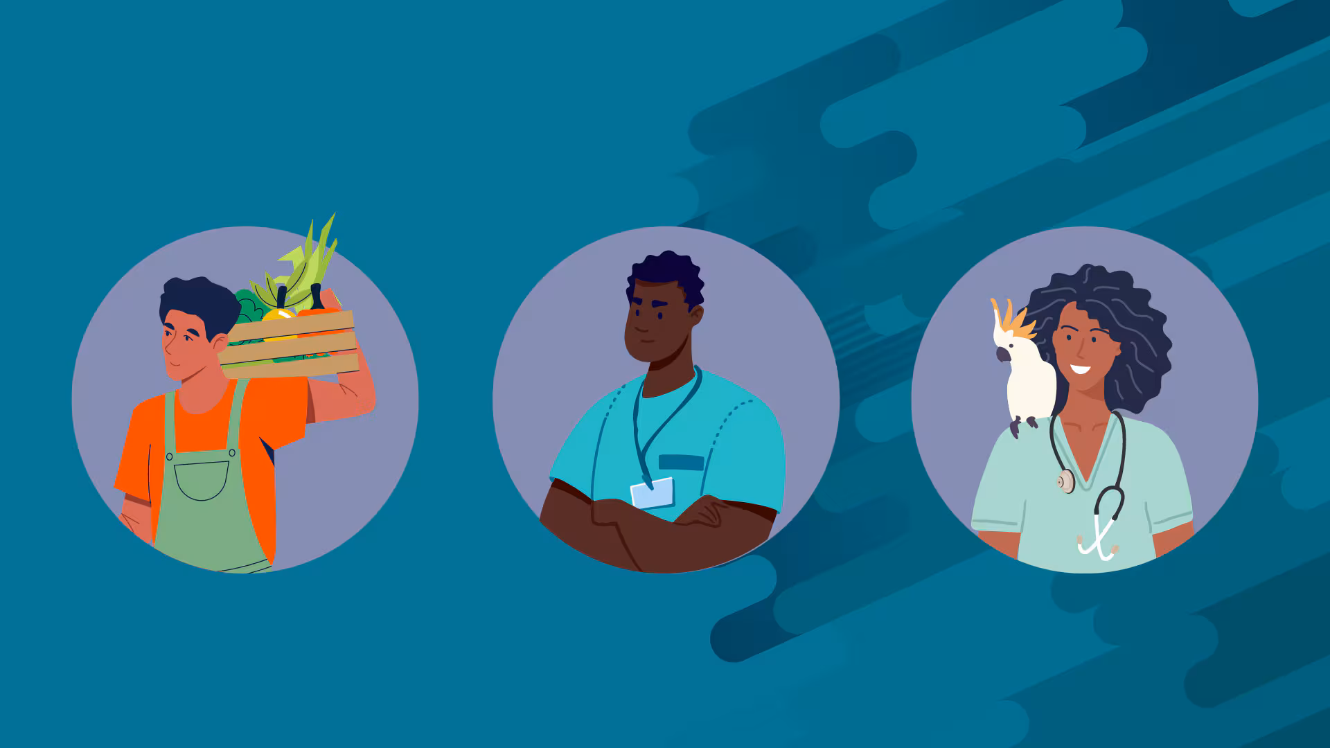 Farmer, doctor, and vet A farmer, doctor and vet