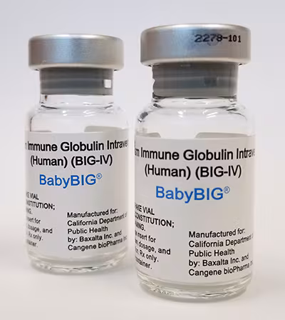 Two vials of BabyBIG