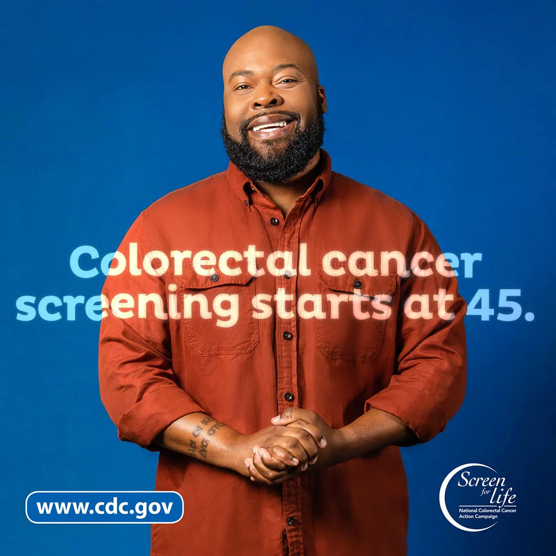 Colorectal cancer screening starts at 45.