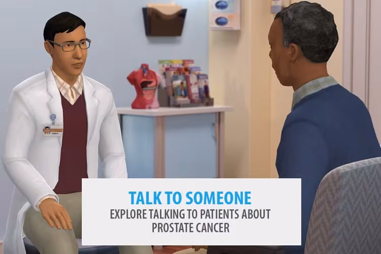 A doctor talking to a patient