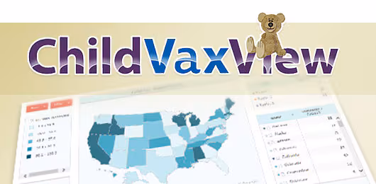 childvaxview-header.jpg ChildVaxView with screen shot of a US map below it