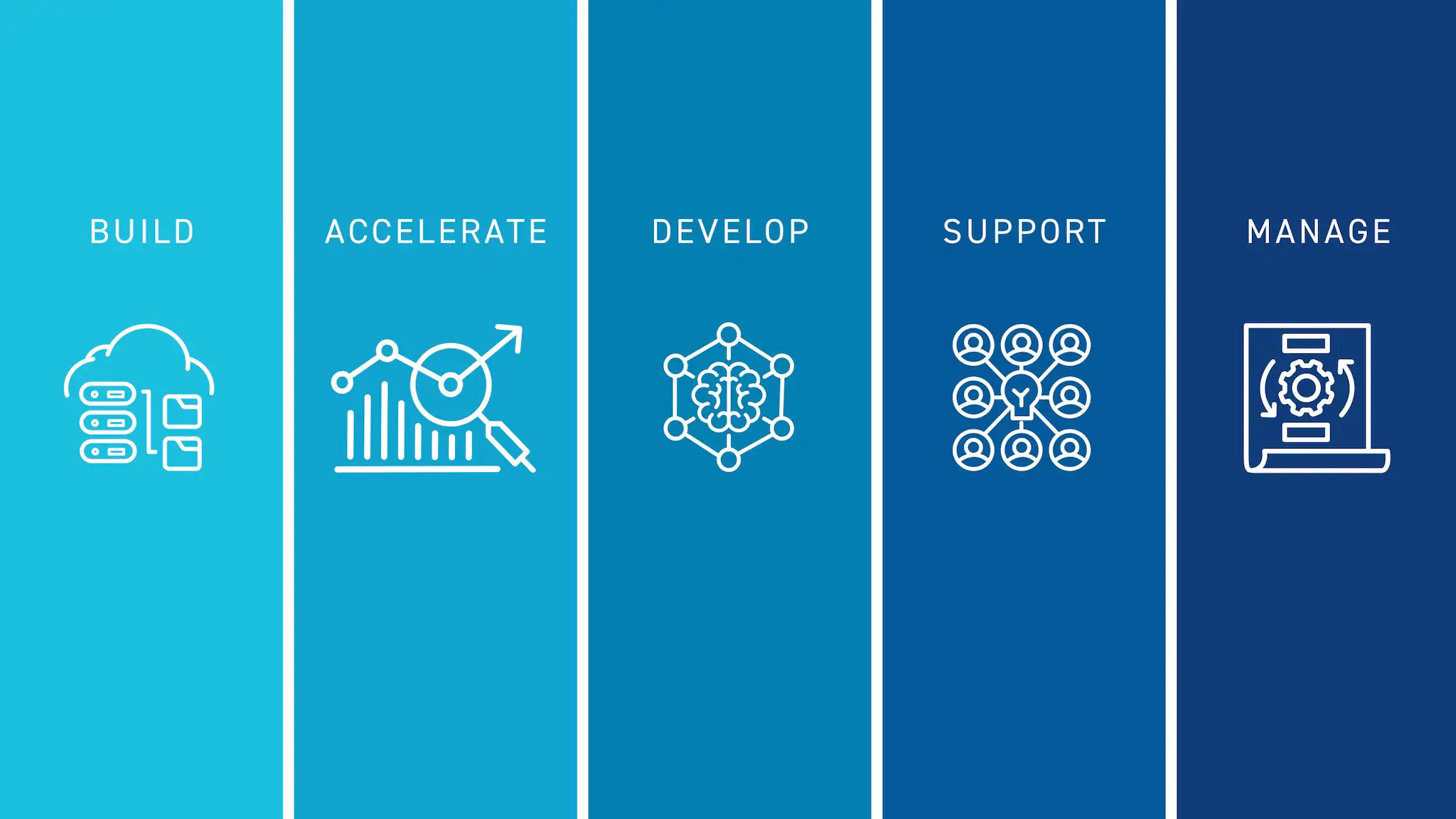 5 DMI priorities - thumbnail 5 DMI priorities: build; accelerate; develop; support; change