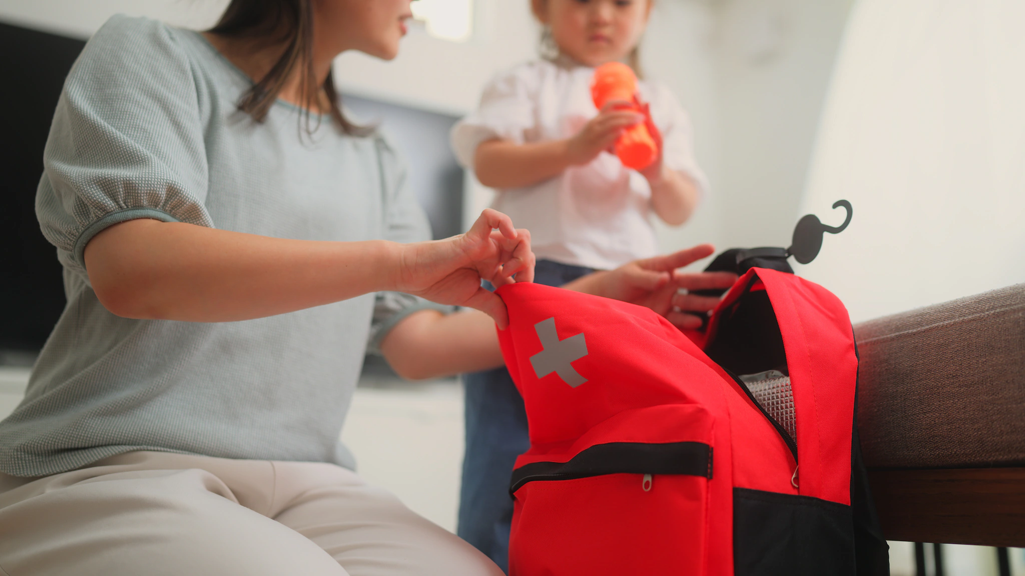 DSMES can help people manage diabetes Woman packing child's bag for school