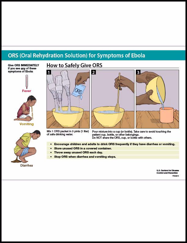 Oral Rehydration Solution for Symptoms of Ebola, Three Bottles-English Print Version