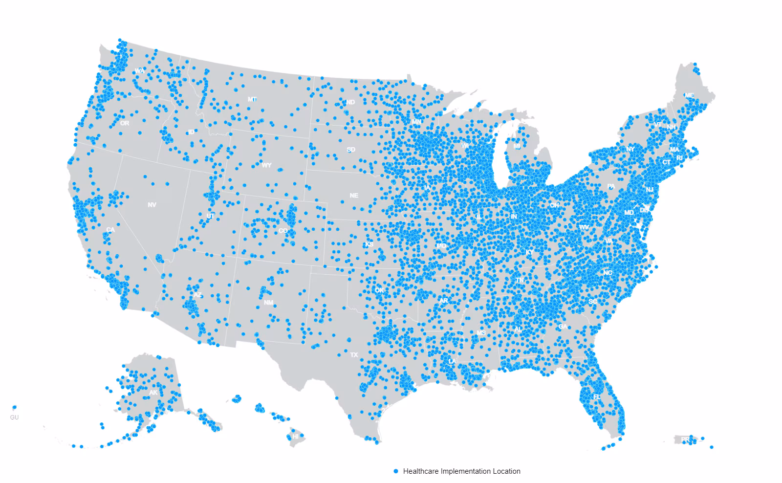 ecr_facilities-large.gif Healthcare Facilities in Production for COVID-19 Electronic Case Reporting