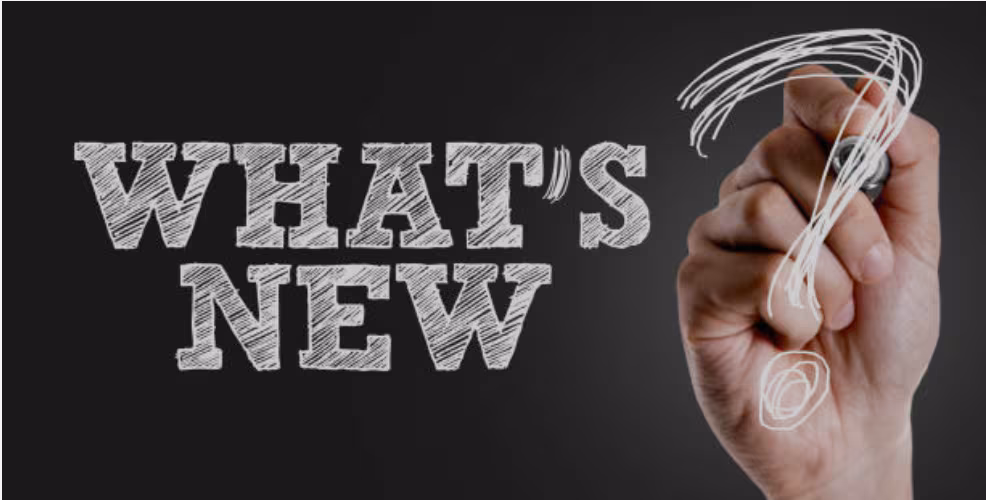 What's New decorative: writing out "what's new?"