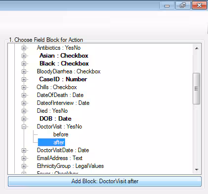 Choose the After Block for Action
