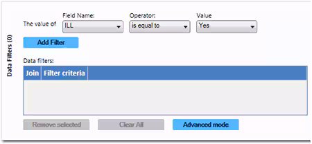 Data Filter Gadget/Add Filter
