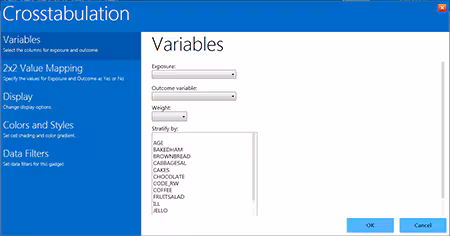 Cross tabulation gadget