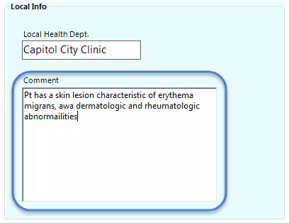 Image showing an example of a Multiline field in use.