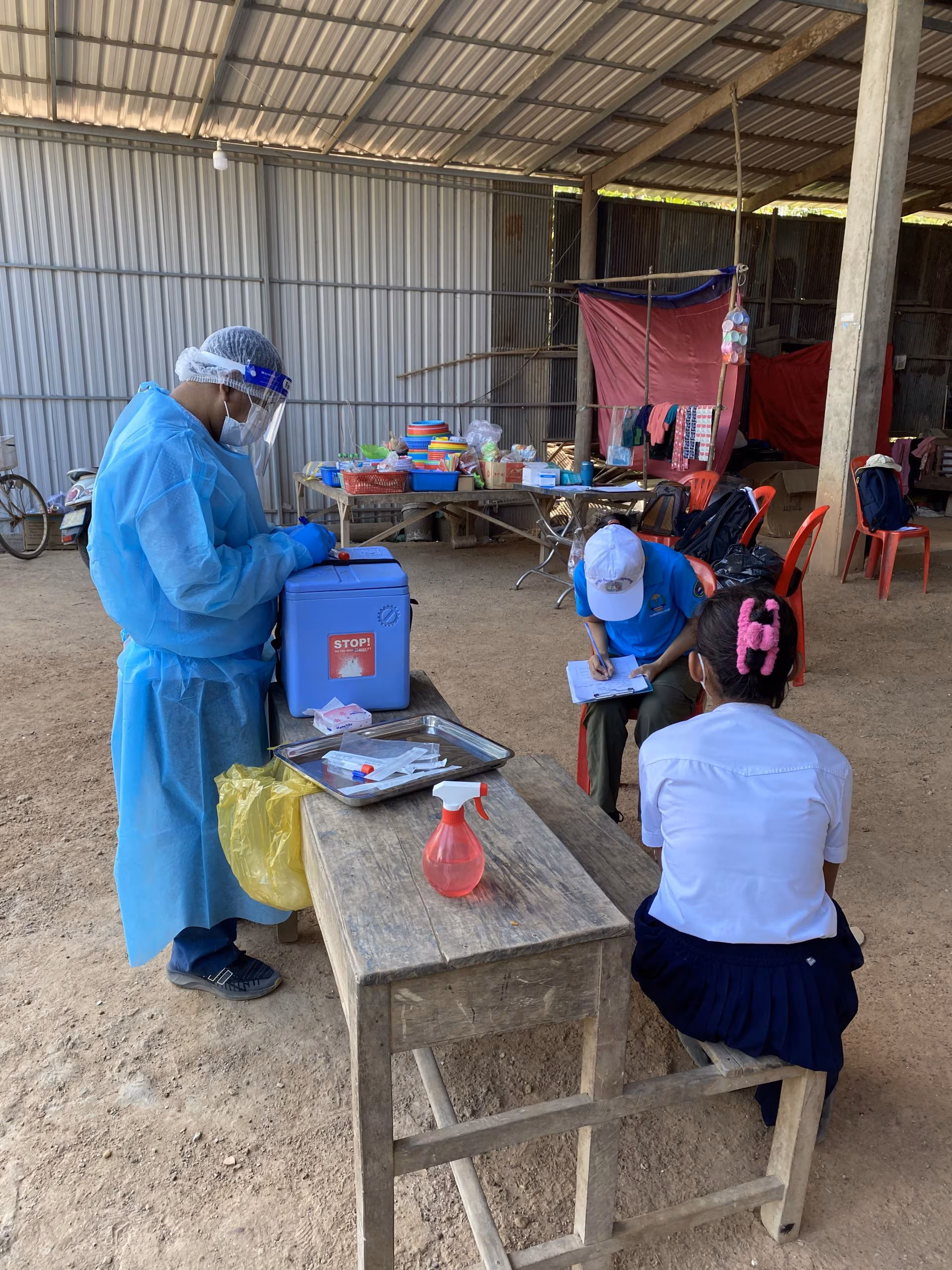 Swabbing patients while wearing PPE