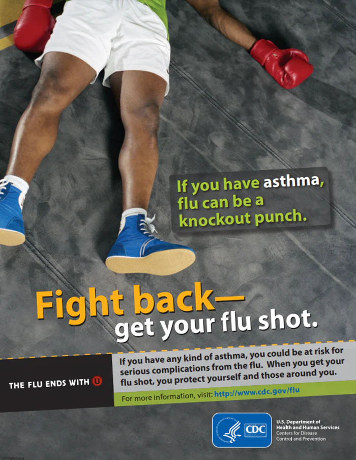 People with Asthma If you have asthma, flu can be a knockout punch. You could be at risk for serious complications from the flu. When you get your flu shot, you protect yourself and those around you.