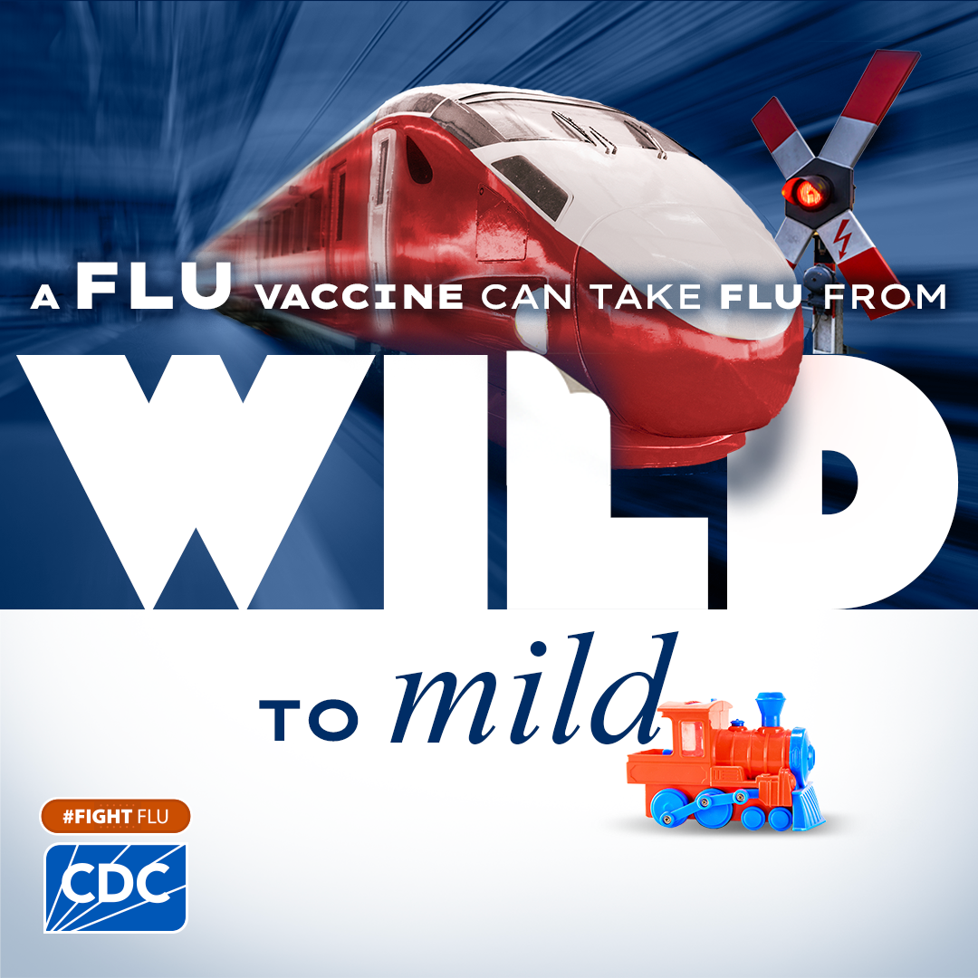 Wild to Mild Train A flu vaccine can take flu from wild to mild cactus and flower #fightflu CDC