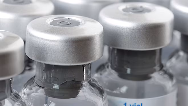 Close-up of multiple vaccine vials Close-up of multiple vaccine vials