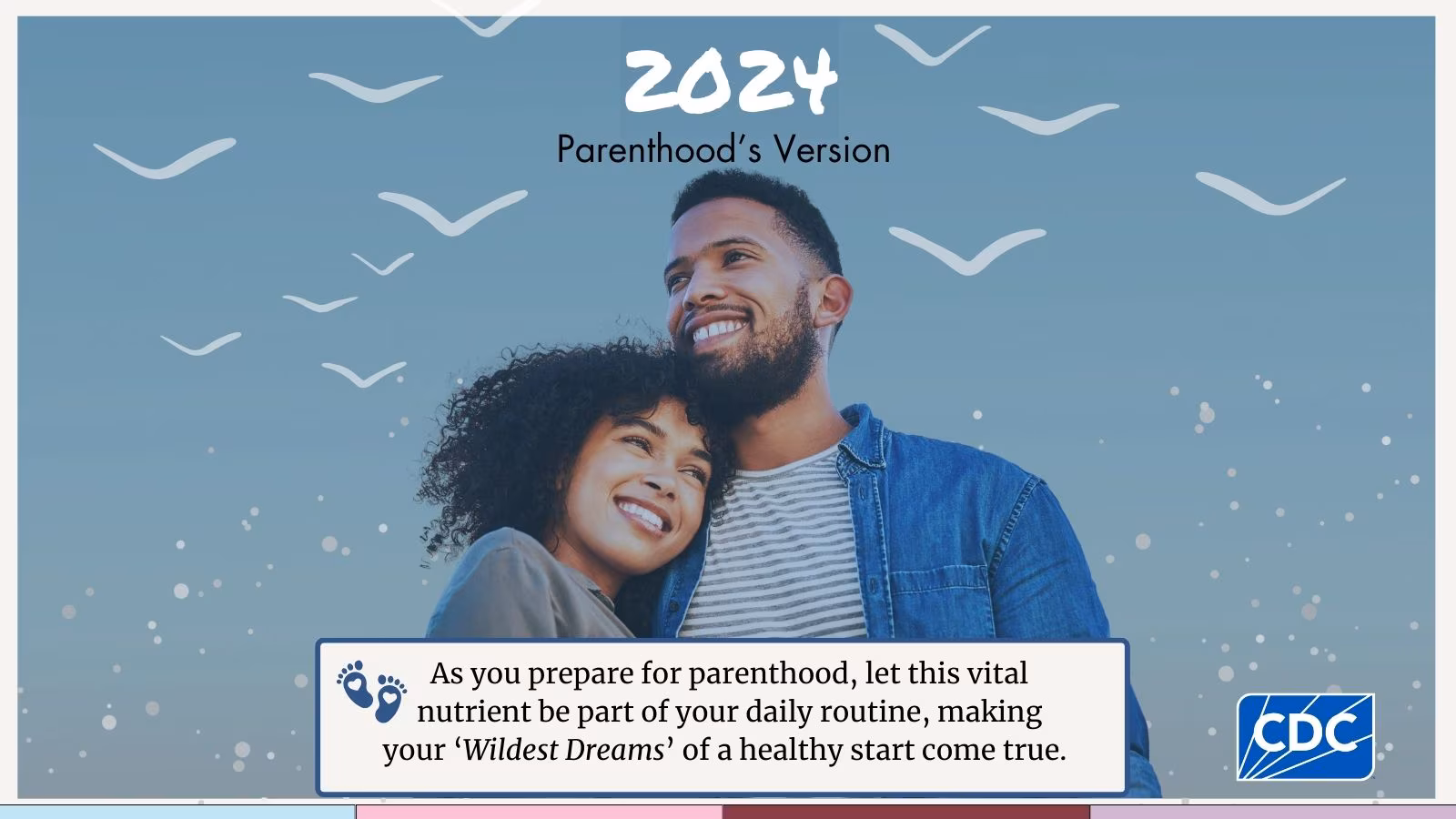 #InMyFolicAcidEra step into a new era- X Album cover for folic acid with a young couple looking towards their parenting future with the title "2024- Parenthoods Version".