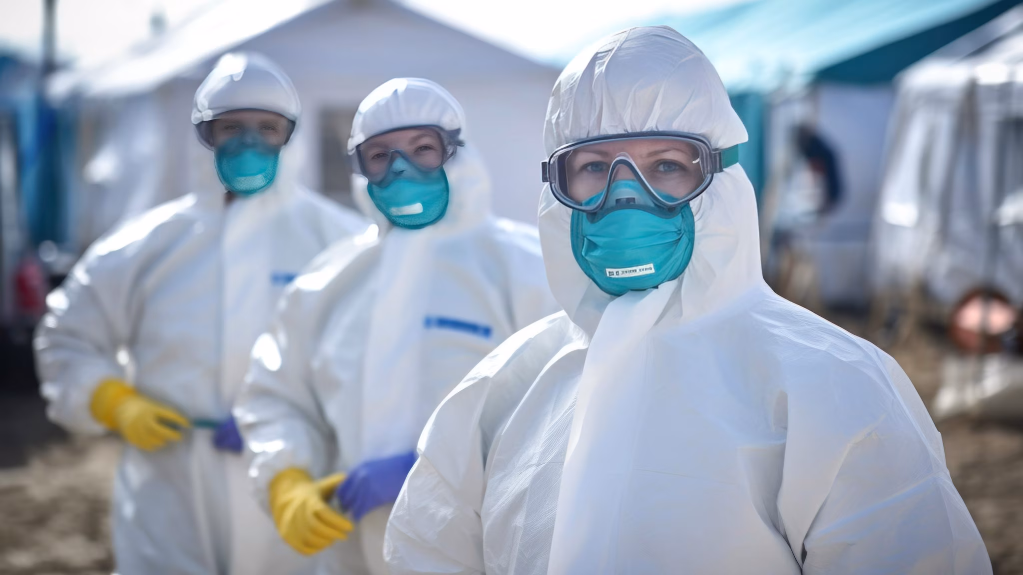 Epidemiologists conducting field research on infectious diseases.