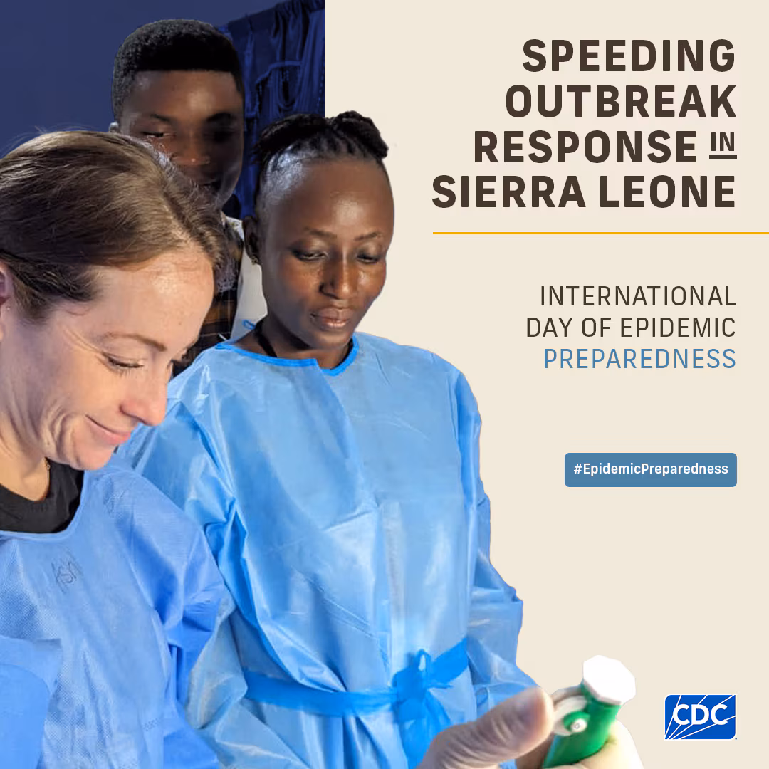International Day of Epidemic Preparedness - Sierra Leone Speeding Outbreak Response in Sierra Leone. International Day of Epidemic Preparedness. Diverse team working on a sample in a lab to help early diagnose a disease.