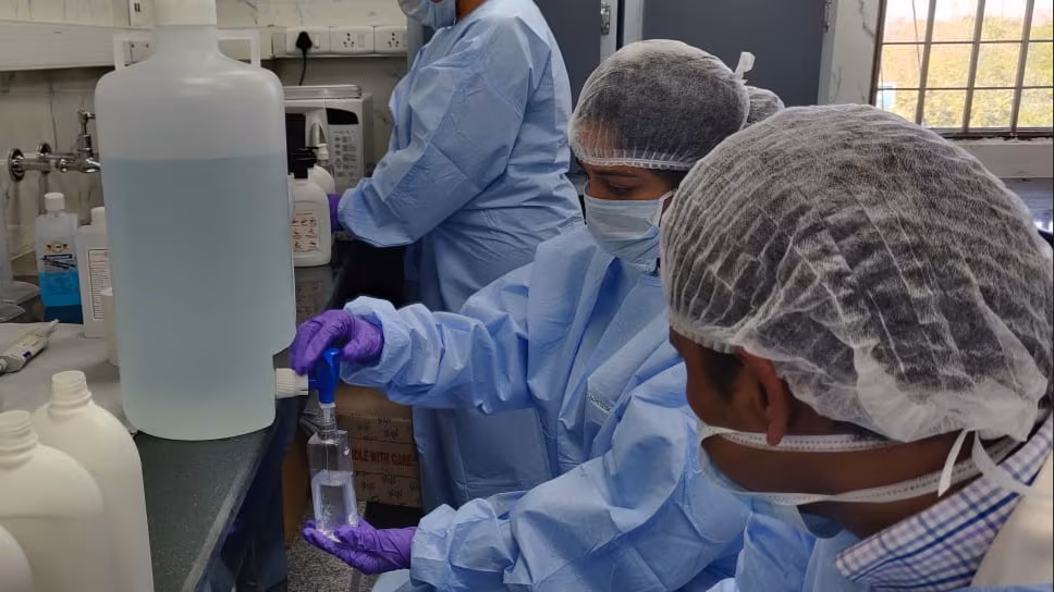 CDC-Experts-Help-India-1 CDC staff offer training on how to make alcohol-based hand rub