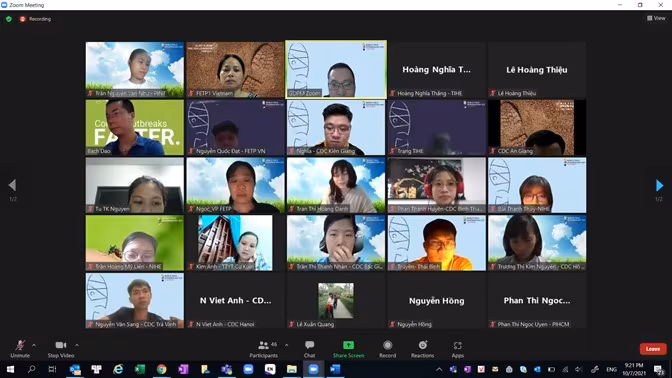 CDC-Vietnam-uses-Technology-Innovations-2 screenshot of online training video call