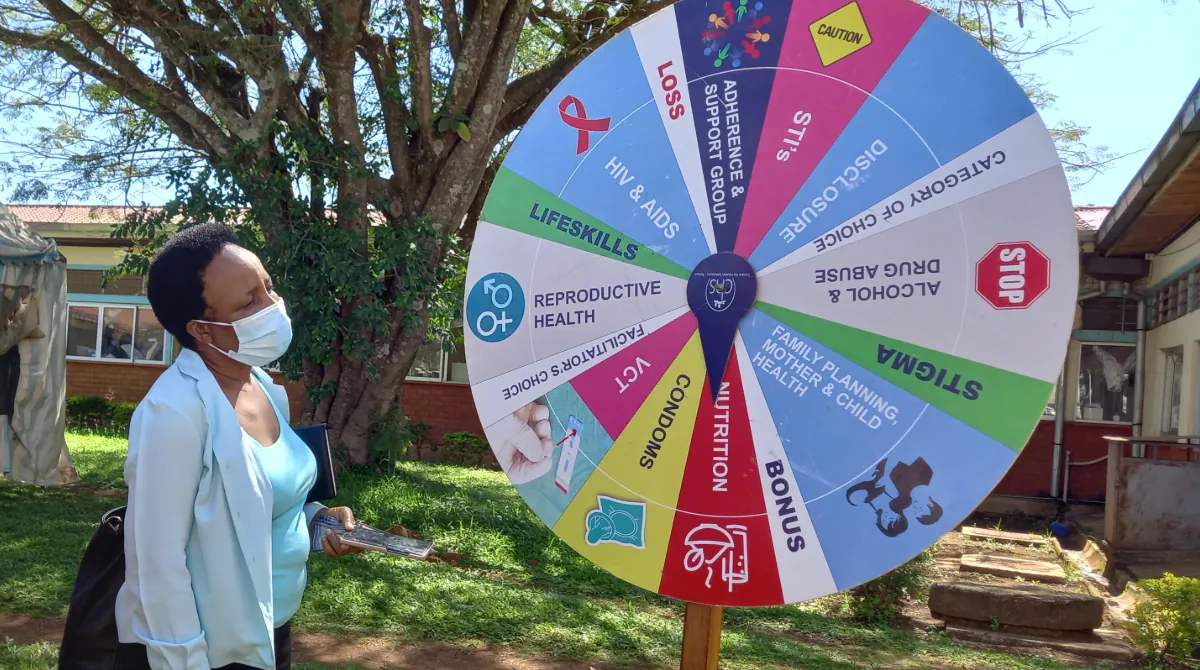 OTZ Treatment Wheel Colorful wheel displaying HIV literacy terms for adolescents and young people