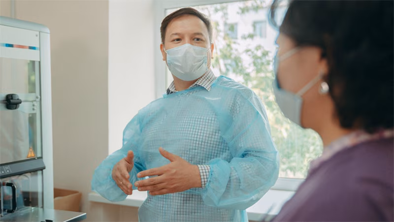 Man talkin to a woman