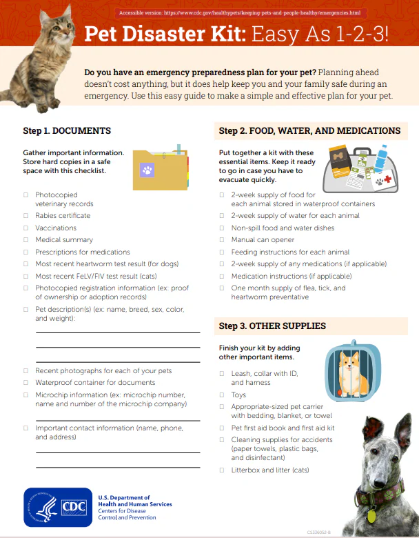 Thumbnail of Disaster Prep Pet Emergency Checklist