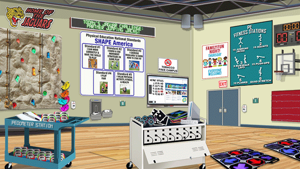 virtual-healthy-school_a600px Gymnasium scene in our virtual healthy school.