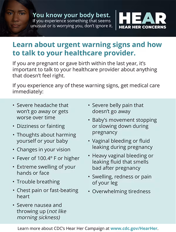 Know the Warning Signs palm card