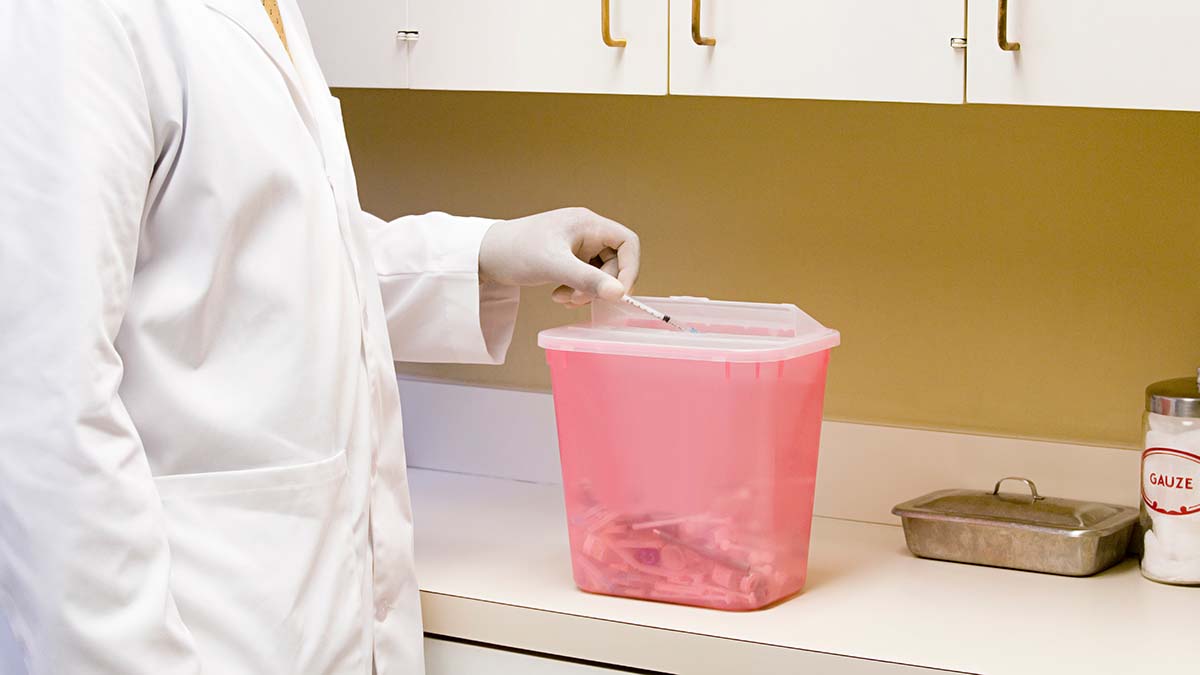 Healthcare Providers and Hepatitis Healthcare professional possibly exposed to viral hepatitis disposes used needle in safety recepticle