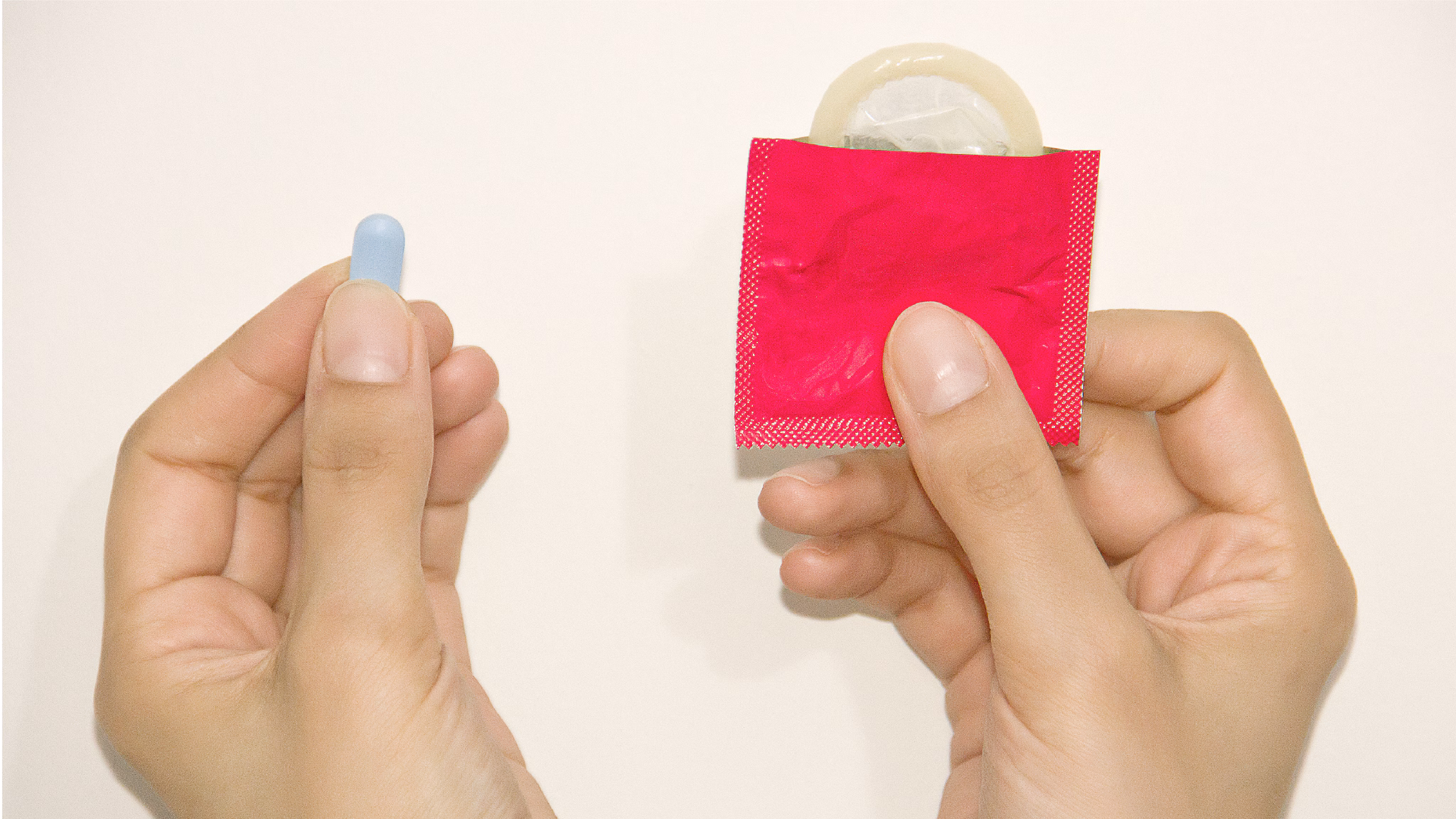 HIV prevention pill and condom.