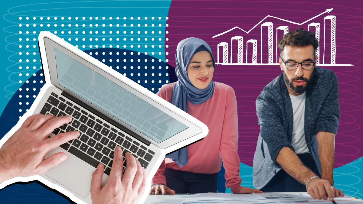 Recent Injury Center Funding Composite image of two people working on a project, a laptop, and charts