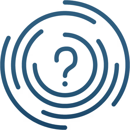 A question mark inside of multiple concentric circles