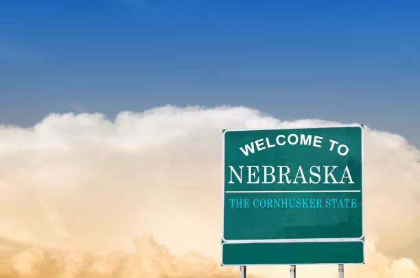 Nebraska Sign saying Welcome to Nebraska, the Cornhusker State