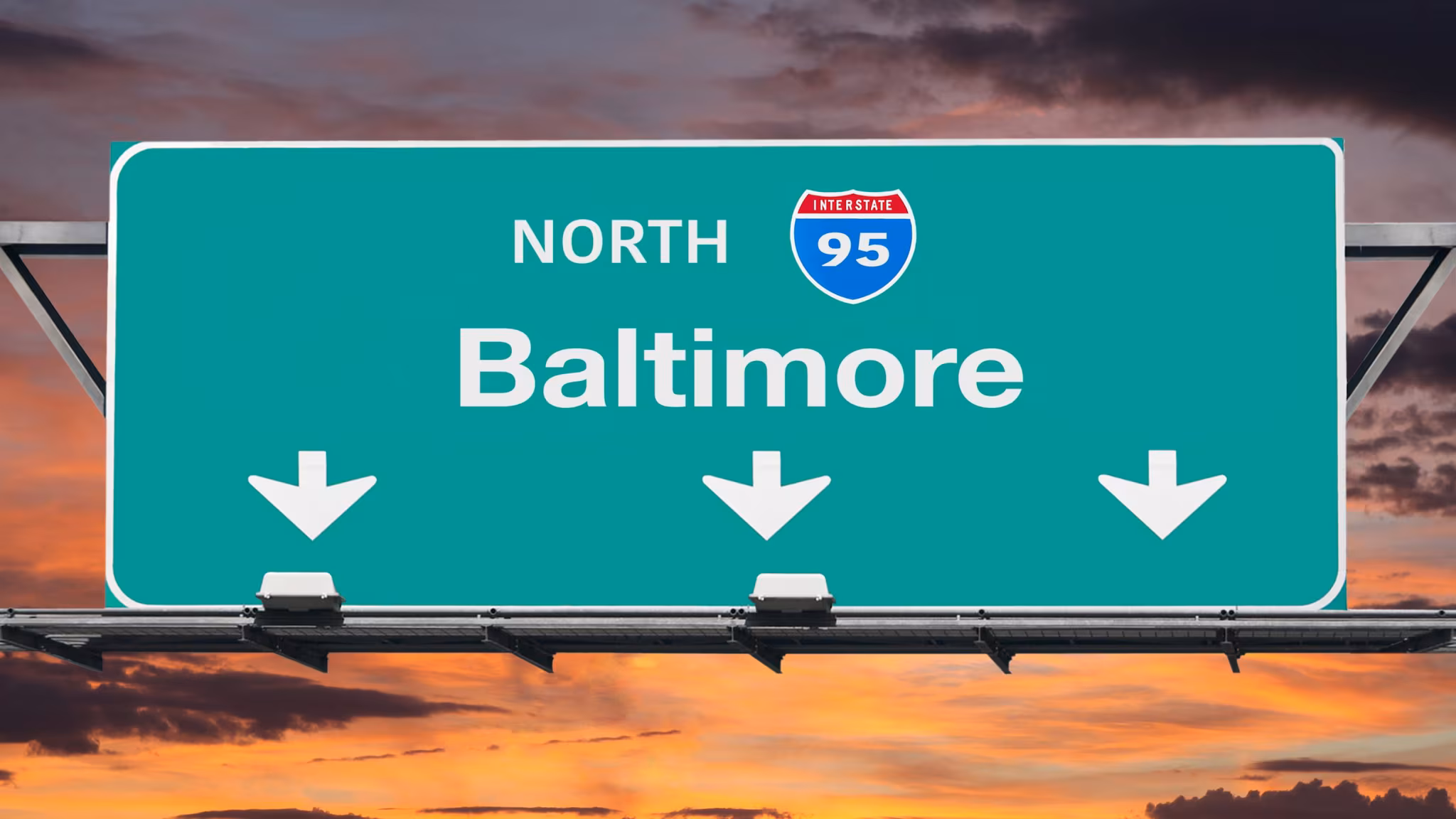 Highway exit sign for Baltimore