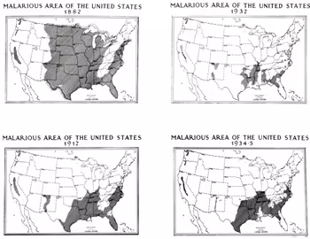 Map of malaria in the U.S. map of malaria in the U.S.