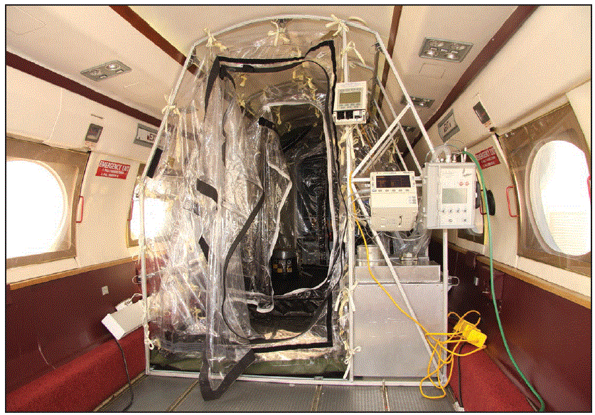 su6503a13f2.gif The figure shows a photograph of an Aeromedical Biologic Containment System installed in a Gulfstream III aircraft.