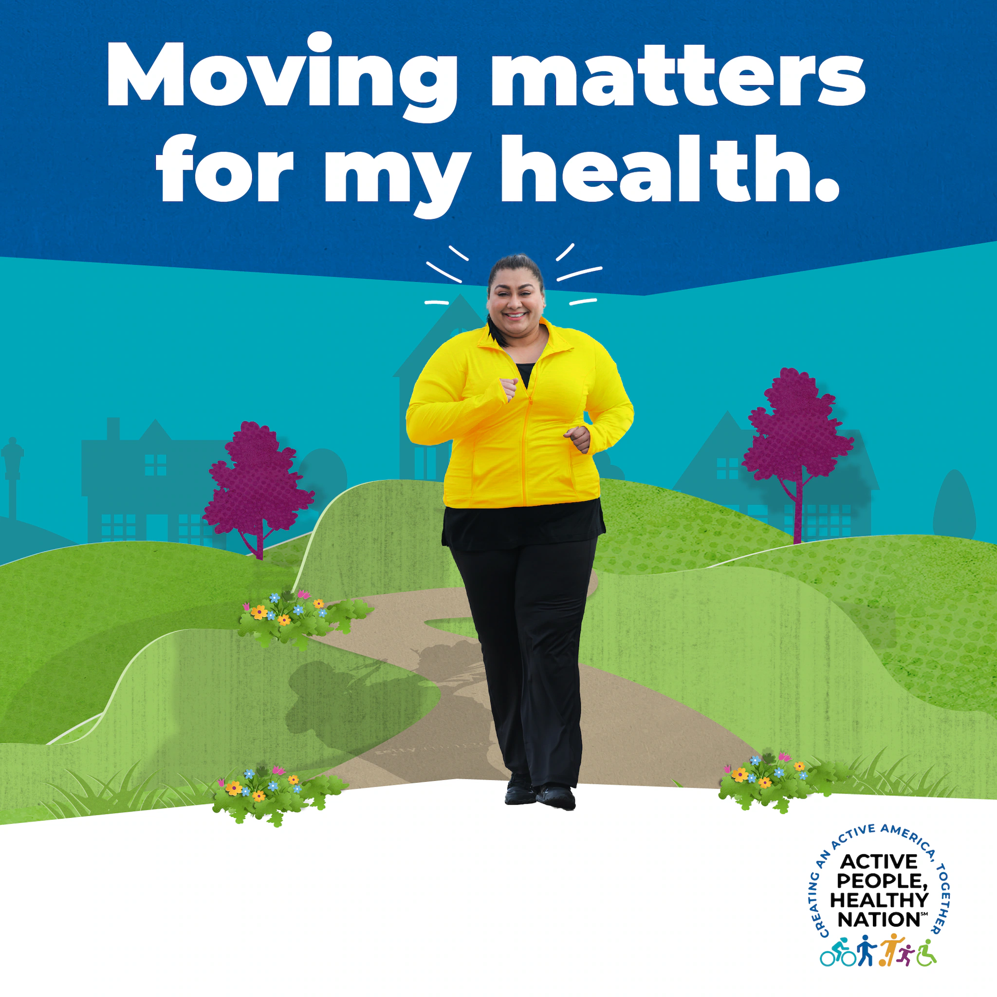 Woman walking through the park