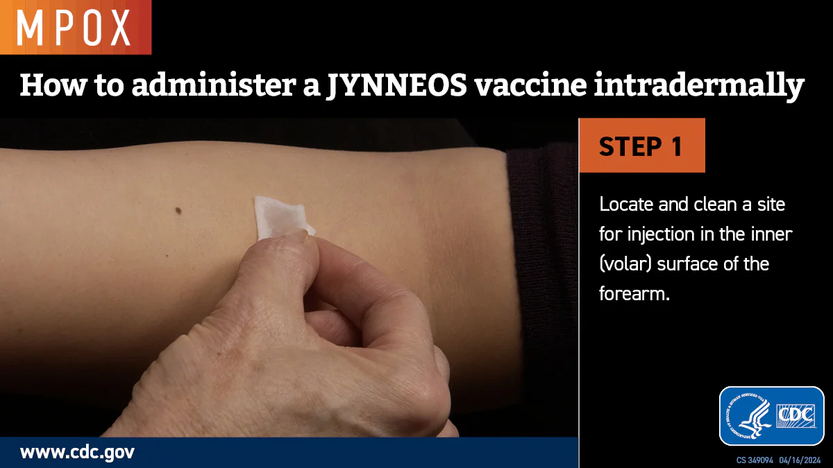 Intradermal Injection Step 1 Intradermal injection site