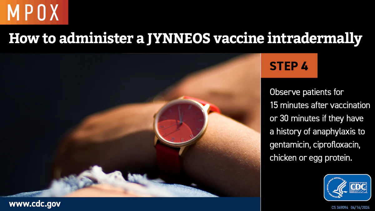 Intradermal Injection Step 4 Photo of a red watch on a wrist.