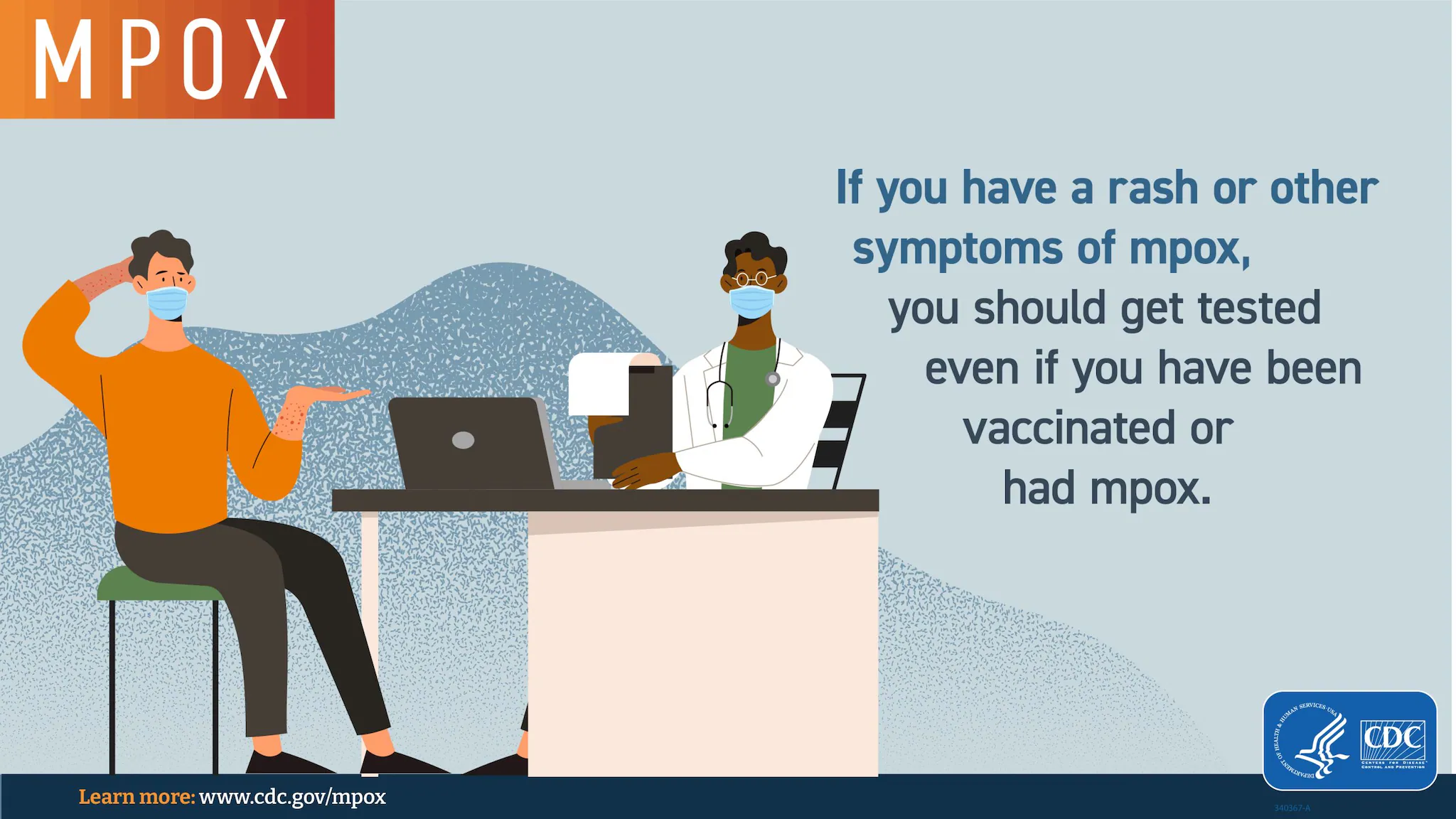 mpox-get-tested If you have a rash or other symptoms of mpox social media graphic.