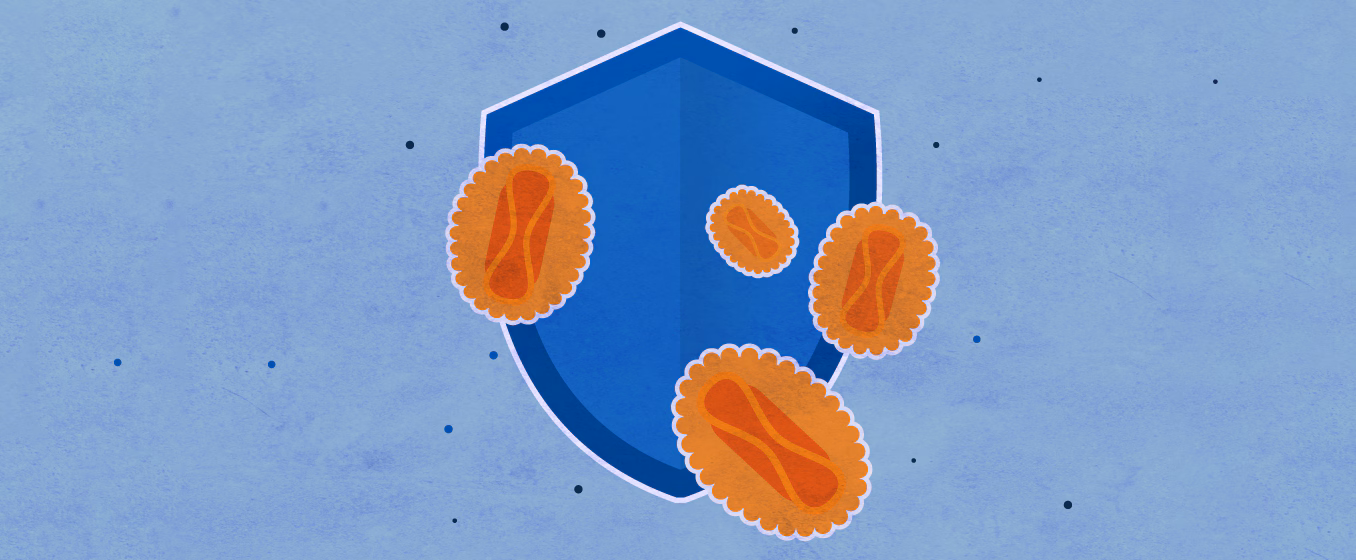 Graphic of a shield blocking germs