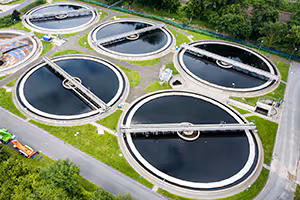 Aerial shot of public water system