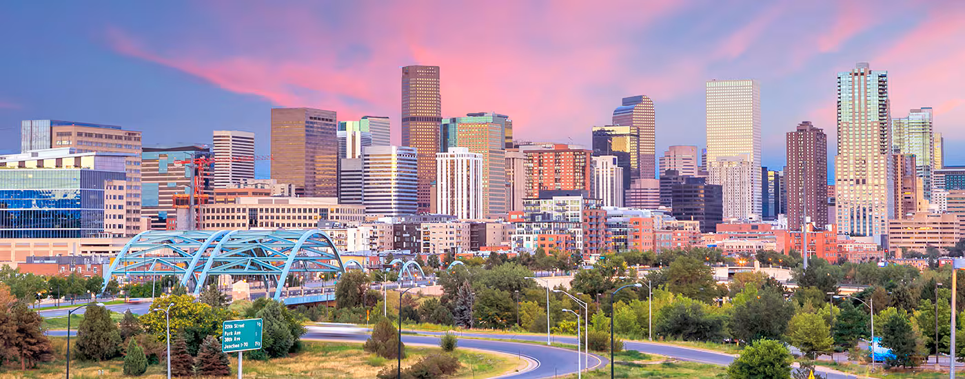 Skyline of a city in Colorado