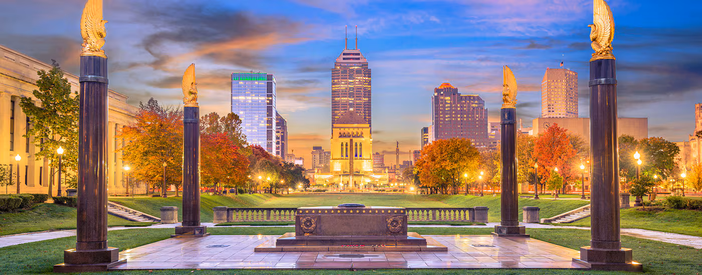 Skyline of a city in Indiana