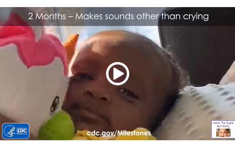 Makes sounds other than crying